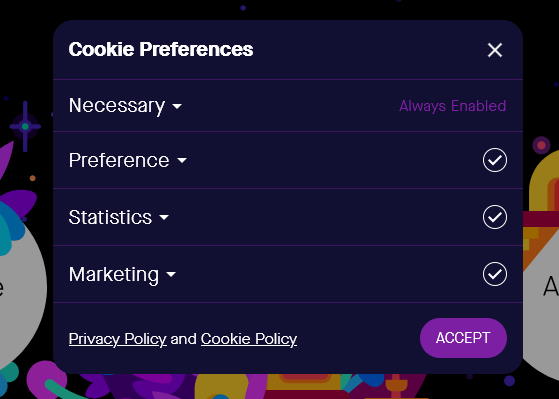 Preferencje ciasteczek na stronie Kurzgesagt